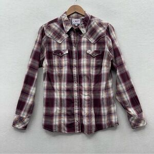 Roper Women’s Large Long Sleeve Snap Plaid Western Shirt